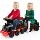 Two-Person Ride-On Train with Carriage, Sounds, Lights & Whistle for Toddlers 18 Months and Up