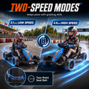 Qaba 24V Blue Electric Drift Go Kart with Dual Motors for Kids Aged 6 and Up