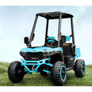 24V 4WD Blue Kids Golf Cart Ride-On with Remote Control, LED Lights, Sounds, and Two Seats