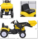 Aosom Yellow Kids Pedal Excavator Ride-On Front Loader Digger for Ages 3+