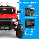 Red 12V Battery-Powered Kids Ride-On Truck with MP3, LED Lights, Remote Control, and Cover