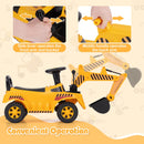 Children's Ride-On Excavator with Adjustable Shovel, Anti-Tip Feature, and Realistic Engine Sounds