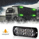 8-Pack Green Grill Flashing Lights for 12-24V Trucks and Vehicles