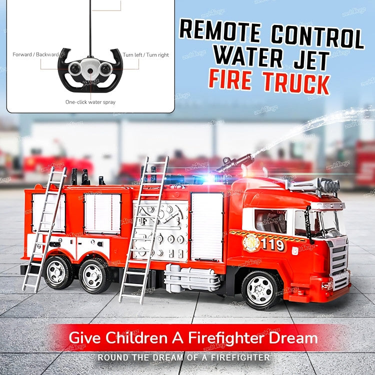 4 Toys RC Fire Truck with Mist Spray 2.4GHz Rescue Toy for Kids Red