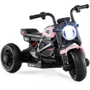 Pink 6V Children's Motorcycle with Music, Stories, LED Lights, Accelerator Pedal, and Three Wheels