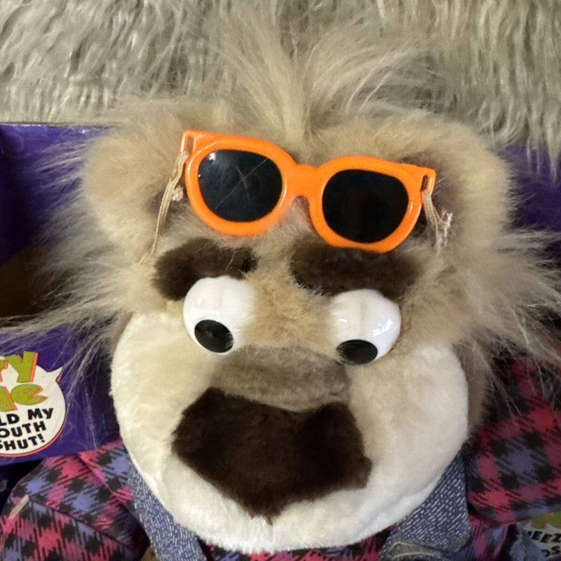 Rare 1997 Working Talking Bubba Teddy Bear in Overalls with 3D Features