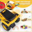 Ride-On Excavator for Kids with Realistic Sounds, Large Bucket, 3 Toy Stones, and Helmet