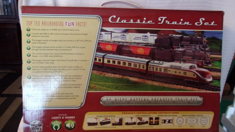 20-Piece Classic Battery-Operated Train Set with Lights and Sounds Passenger Train