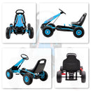 Blue Kids Pedal Go Kart with Adjustable Seat and EVA Wheels for Ages 3 to 8