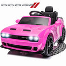 Dodge SRT Pink 12V Kids Ride-On Car with Parental Remote Control for Complete Supervision