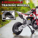 12V Red Children's Motorcycle with Twist Grip Throttle and Rear Suspension