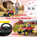 24V Red Off-Road Dump Truck Ride-On Car with Remote Control and Music