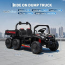 Electric 4WD Black Dump Truck Car for Kids Aged 4-8 - 2 Seater Ride-On Toy
