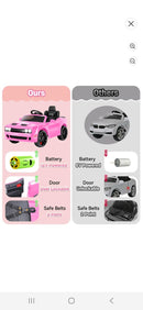 Dodge SRT Pink 12V Kids Ride-On Car with Parental Remote Control for Complete Supervision