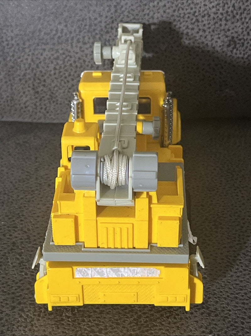 Yellow Die-Cast Micro Construction Crane Truck with Lights and Sounds