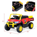 24V Red Off-Road Dump Truck Ride-On Car with Remote Control and Music