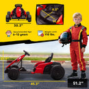 24V Electric Go Kart with Dual 150W Motors, Adjustable Seat, 11.2 MPH Speed, and 5-Point Harness