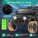 12V Children’s Ride-On Truck with Remote Control, Treaded Tires, 3 Speed Settings and LED Lights