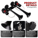 12V Dual-Trumpet Metal Air Horn with Integrated Dual Compressors for Trucks