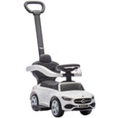 White Mercedes-Benz C-Class 2-in-1 Ride-On Push Car