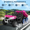 Pink Electric Ride-On Dump Truck for Two Big Kids