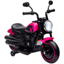Pink 6V Children's Motorcycle with Training Wheels and One-Button Start