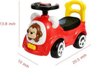 Monkey-Themed Red 4-Wheel Ride-On Car for Toddlers Ages 1-3