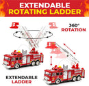 Interactive Fire Truck Playset with Lights, Sounds, and Rotating Features for Kids