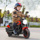 6V Electric Kids Motorcycle with Training Wheels, LED Lights, and Music - Red