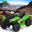 Honeyjoy 6V Electric Quad ATV Ride-On Car for Kids with LED Lights and MP3 - Green
