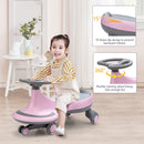 Babyjoy Pink Wiggle Car with Flashing Wheels for Toddlers and Kids