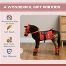 Neighing Ride-On Horse Toy for Children Ages 3 to 8 with Saddle and Stirrups