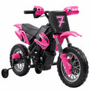 12V Pink Electric Dirt Bike for Kids with Training Wheels