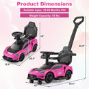 Maserati Licensed 3-in-1 Push and Ride Foot-to-Floor Sliding Car for Kids