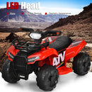 6V Electric Ride-On ATV Quad Toy for Toddlers with LED Lights and MP3 - Red