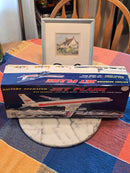 Vintage Marx J-4916 TWA Battery Operated Tin Jet Plane with Original Box