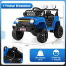 12V Children's Electric Truck with Parental Control, 3 Speed Settings, LED Lights, and Music Feature
