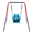 Green and Blue Baby Swing Set 2-in-1 Plastic Safe Mental Development Toy