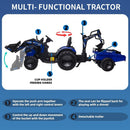 24V Electric Ride-On Tractor with Excavator and Bulldozer Features for Kids