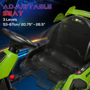 Green Electric Go Kart with Adjustable Seat and Slow Start, 24V, 7.5 MPH