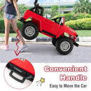 Red 12V Battery Operated 2-Seater Ride-On Car with 3-Point Seat Belts and Doors