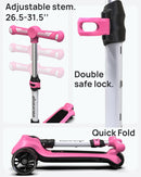 Elecorange Electric Scooter for Kids 4-9, Illuminated 3-Wheel Ride-On Toy