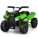 Green 6V Electric ATV Quad Ride-On Car Toy for Toddlers with LED Lights and MP3