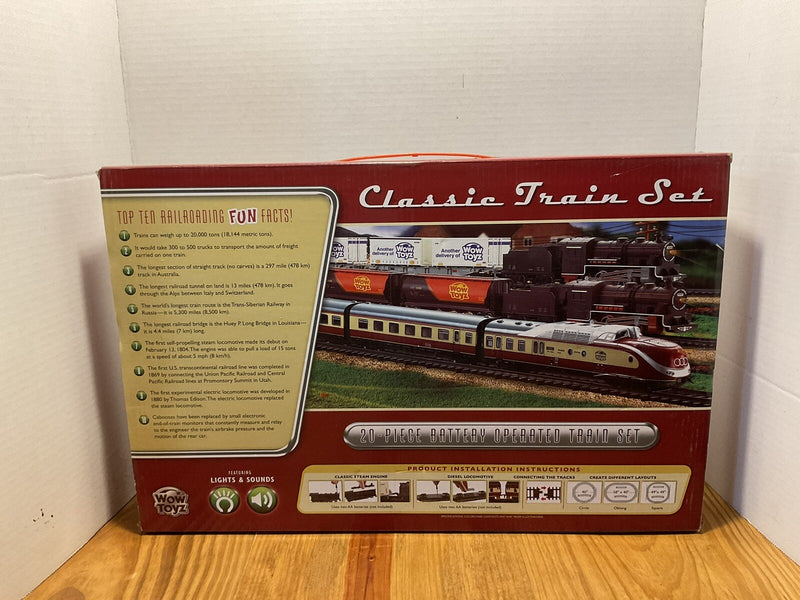 20-Piece Classic Battery-Operated Aero Passenger Train Set with Lights and Sounds