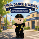 Singing and Dancing Police Bear Plush Toy, Plays Bad Boys Tune, 14" Soft Toy