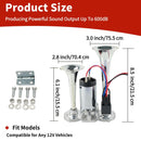 12V 600db High-Volume Dual-Tone Electric Train Horn for Trucks and Cars with Compressor
