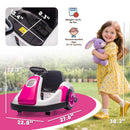 Qaba Pink Electric Bumper Car for Kids with Large Wheels