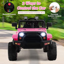 Chic Pink Electric Ride-On Car for Kids: 12V, Remote Control, Spring Suspension, LED Lights