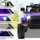 12V Electric Purple Ride-On Truck for Kids with Remote, Music, and Lights
