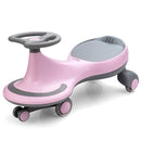 Babyjoy Pink Wiggle Car with Flashing Wheels for Toddlers and Kids